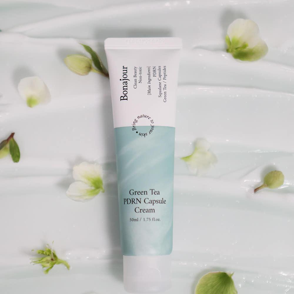 Bonajour Green Tea PDRN Capsule Barrier Cream 50ml Intensive Skin Repair Elasticity Moisturizer K-Beauty