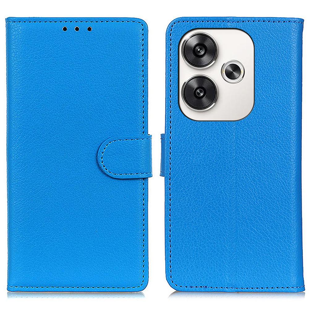 For Xiaomi Poco F6 5G/Redmi Turbo 3 5G Case Wallet Litchi Grain Leather Phone Cover