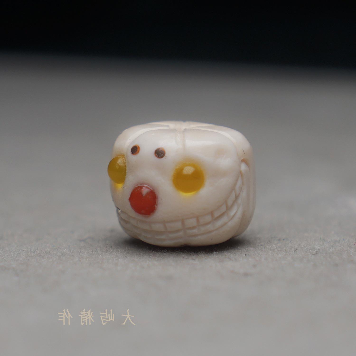 Mammoth Ivory Carved Pumpkin Beads: Small Stool DIY Wenwan Pendant Accessories Approx. 12*9mm