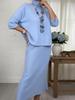 Elegant High-Neck Knit Sweater & Half Skirt Set - Autumn/Winter 2025 Collection