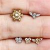Titanium 316L Stainless Steel Luxury Snowflake Butterfly Earrings & Lip Studs