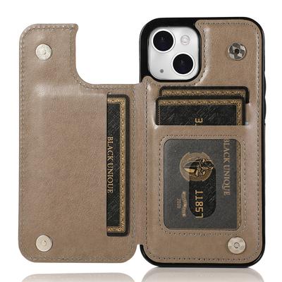 For iPhone 15 Plus Case PU Leather+TPU Imprinted Mandala Flower Card Holder Phone Cover