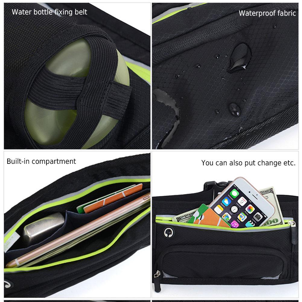 Hiking Waist Bag Fanny Pack with Water Bottle Holder Waterproof Reflective Running Belt Waist Pack for Men Women