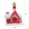 Christmas Supplies Red Gold Snow House Shape Christmas Tree Pendant Home 2025 New Year Decoration Xmas Tree Decors 4PCs/Set