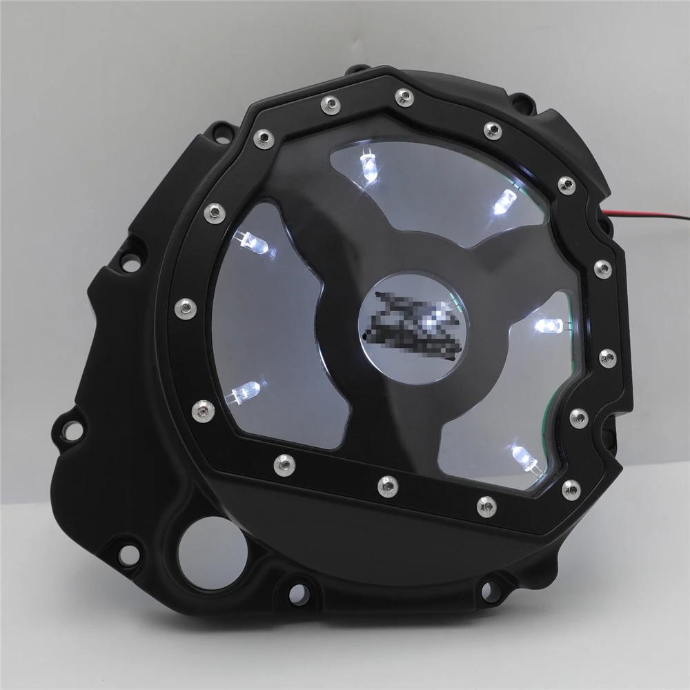 Led See Through Engine Cluctch Cover For Suzuki GSXR 600 1000 GSX-R 750 2001-2008 Aftermarket Motorcycle Parts