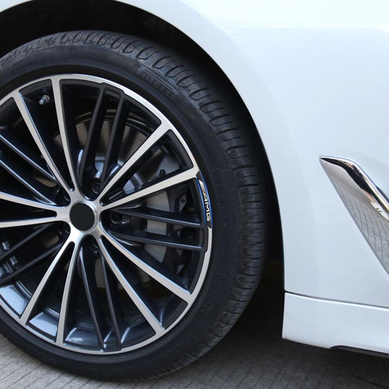 4Pcs Auto Wheel Hub Badge Tire Rim Stickers Accessories For Mercedes-Benz AMG C500 C200 C300 A B C E GLA CLA GLK GL ML GLE W204 W205 W203 W211 W212