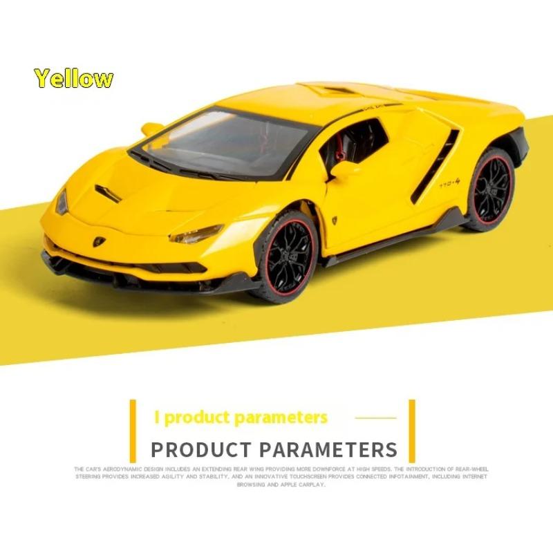 1/24 Scale Lamborghini LP770-4 Super Muscular Sports Car Alloy Metal Diecast Computer Desktop Ornament Automotive Interior Gift Box