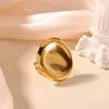 Stainless Steel Flower Ring for Women 18K Gold-plated Anti Fading Open Rings Wedding Imitation Pearl Jewelry Prom Accessories