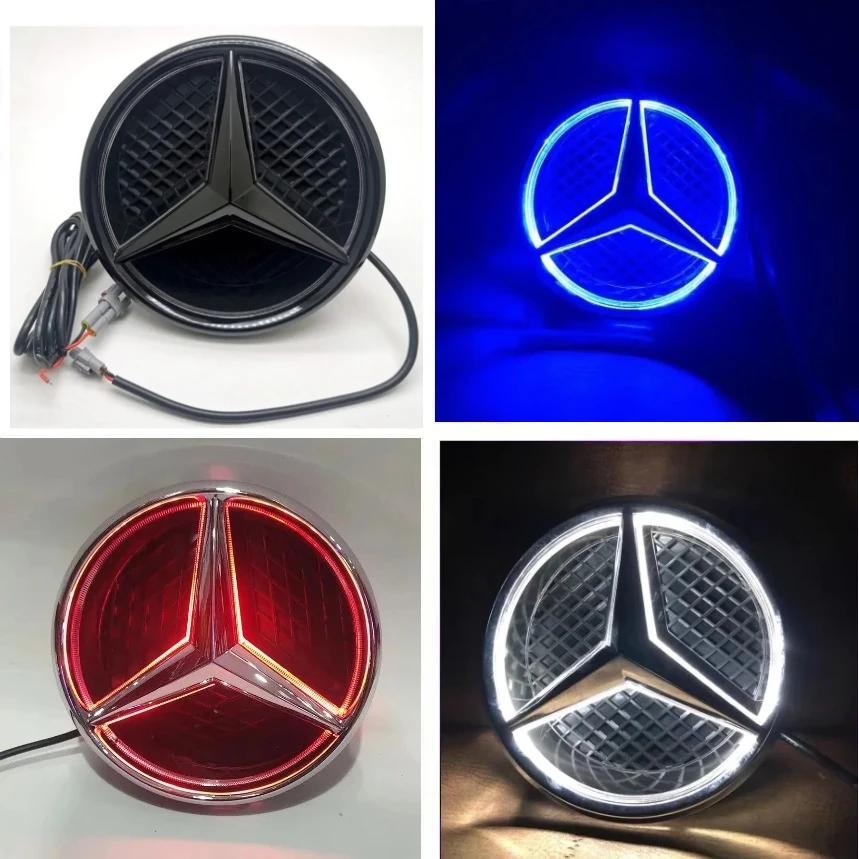 

GLC GLB Car Front Grilled Star Emblem LED for Mercedes Benz W204 C180 C200CGI C200K C230 C260 C250 Illuminated Logo White Blue red light чёрный
