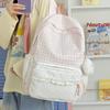 Schoolbag New Small Fresh Plaid Lace Backpack Daily Versatile Large Capacity Going Out Commuting Student Schoolbag Backpack