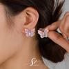 Butterfly Love~ Exquisite Handmade Butterfly Stud Earrings Fresh and Sweet Zircon Premium Level Earrings Earrings Niche Design