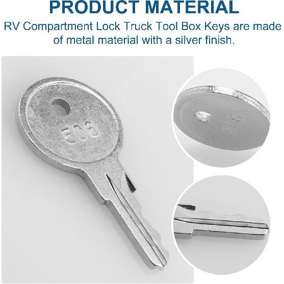 CH506,506 Replacement Keys for RV Compartment Lock Truck Tool Box - 2 Pack