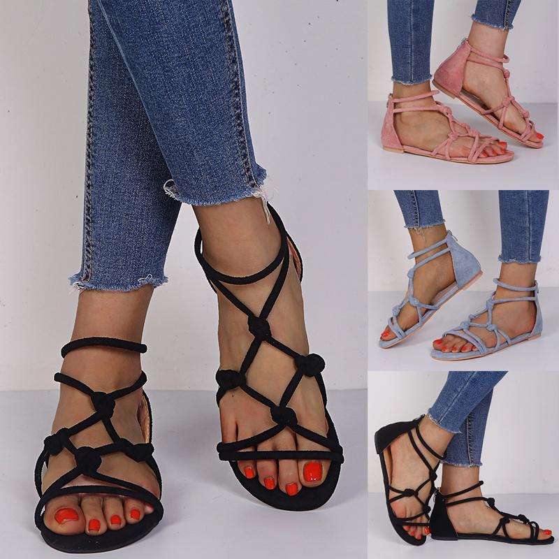 Luxurious Ladies Women Sandals Fashion Casual Shoes Slippers Flat Retro New Large Size