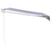 Retractable Awning Blue and White 3x2.5 M Fabric and Aluminum