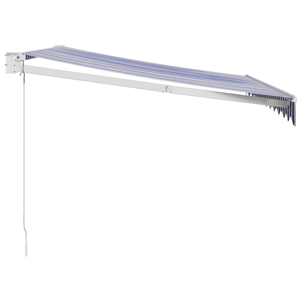 Retractable Awning Blue and White 3x2.5 M Fabric and Aluminum