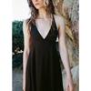 Spring and Summer New Women's Clothing French Style Design Silk Net Asymmetric V-neck Strap Backless Dress 5063333