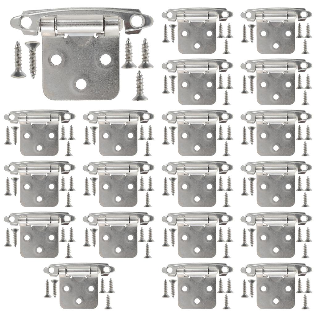 20Pcs Self Closing Door Hinge Cold Rolled Steel Self Closing Cabinet Hinge Overlay Flush Heavy Duty Door Hinges Hardware