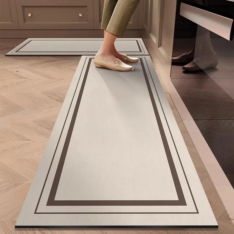 Modern Minimalist Kitchen Rug Non-Slip, Stain-Resistant Diatomaceous Earth Mat Absorbent Bathroom Door Mat Home Decor
