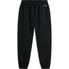 Li Ning Sports Lifestyle Series Solid Color Loose Mid Waist Drawstring Warm Fleece Cuffed Knitted Sweatpants Men Bottoms Black AKLU631-2