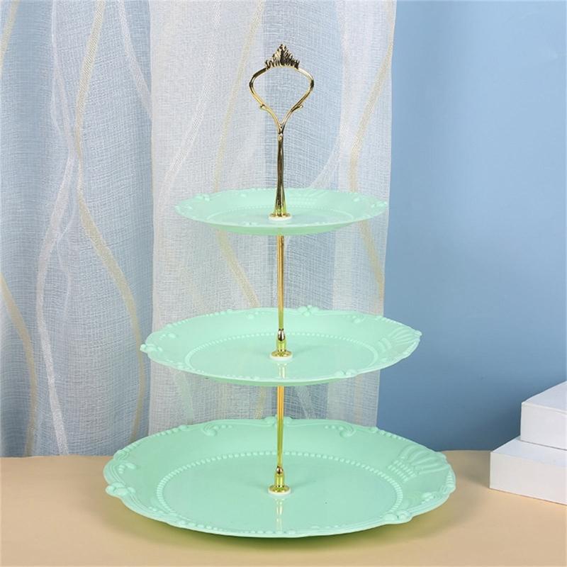 Durable Fruit and Dessert Organizer 3 Tiers Cake Display Stand Reusable Food Serving Tray Cakes Organizer for Home