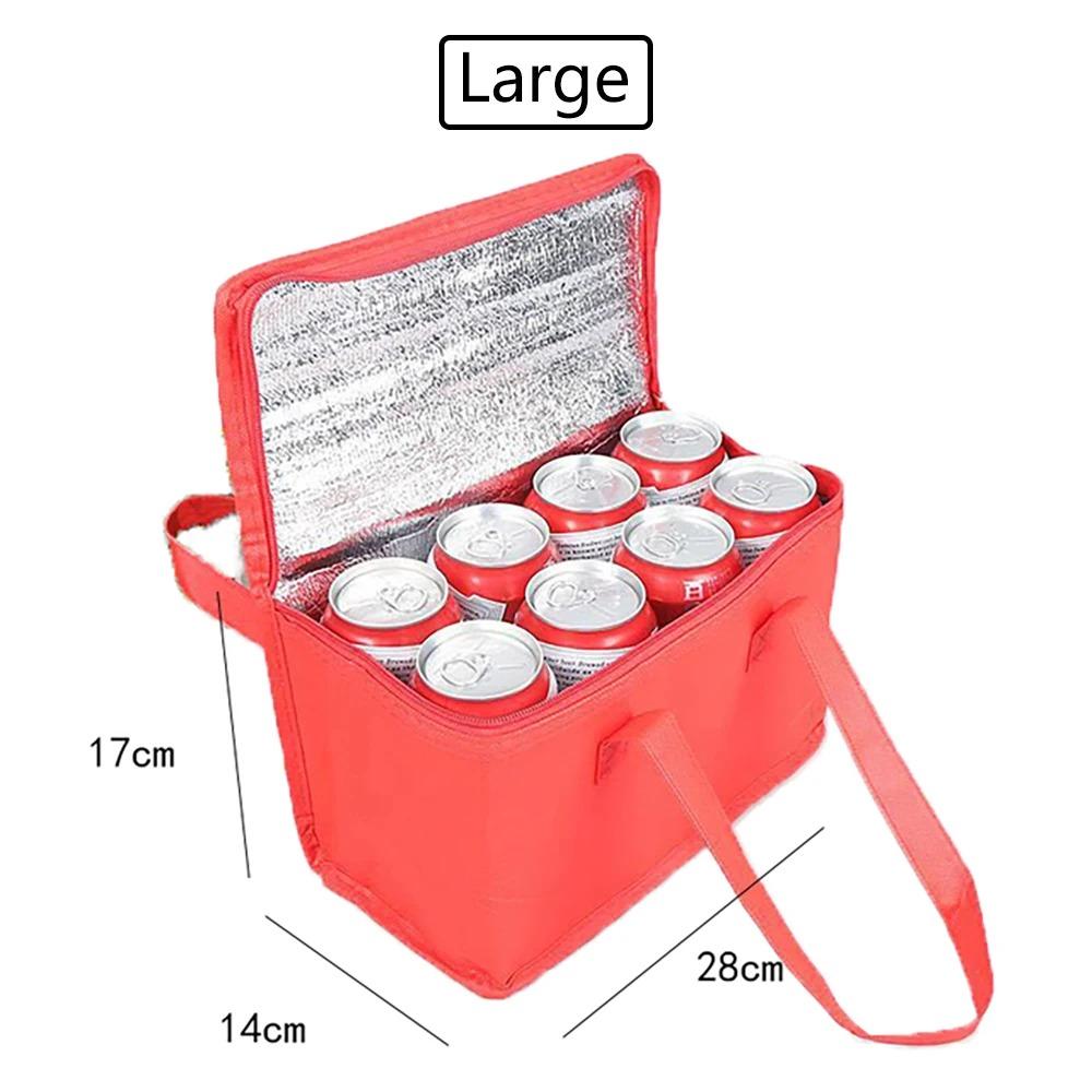 Portable Lunch Cooler Bag Insulated Bags Beer Delivery Bag Folding Insulation Picnic Ice Pack Food Thermal Bag Drink Carrier
