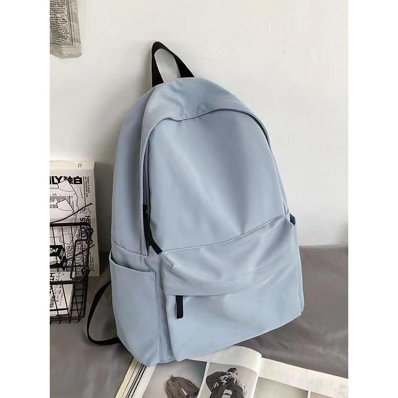 Versatile Solid Color Backpack for Female Students - Large Capacity, Suited for All School Levels, Korean Style