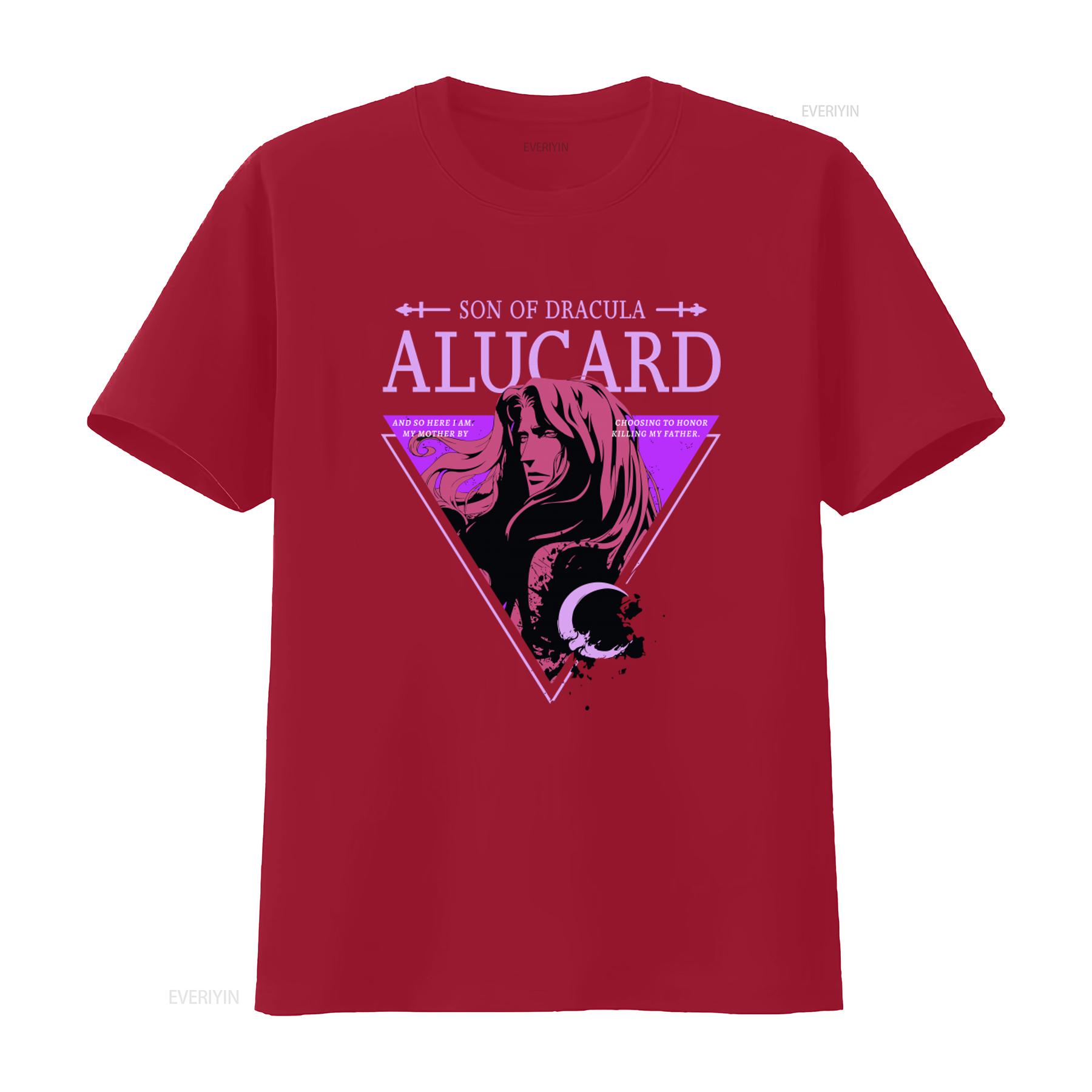 

Son Of Dracula Alucard Castlevania Gothic Vampire T Shirt for vintage Washed Slightly Breathable Top For Everyday Wear S