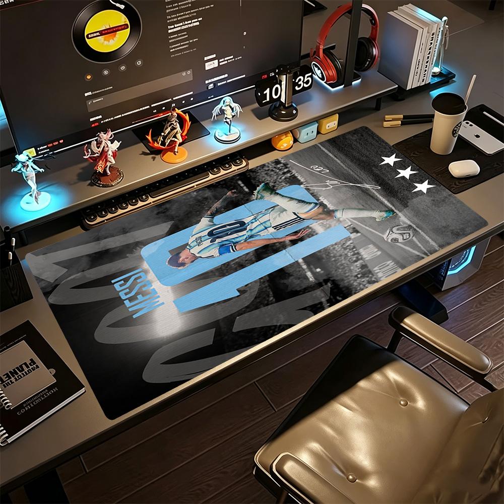 Football Messi Large Mouse Pad Desk Mat Ultra-Long Desk Mat Non-Slip Rubber Base Office and Gaming Desk Decoration