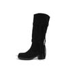 Niche wasteland fringed knight boots women's new thick heel Xinjiang Maillard boots women's tide