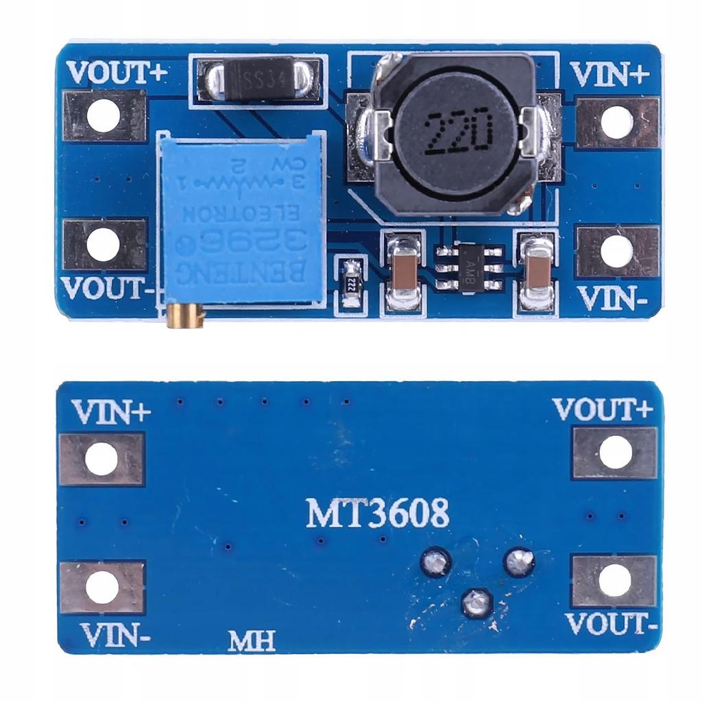 Rosfix Przetwornica Impulsowa DC-DC Step-Up MT3608 – Wysoka Efektywność Konwersji do 93% | Napięcie Wejściowe 2V–24V | Kompaktowy Rozmiar