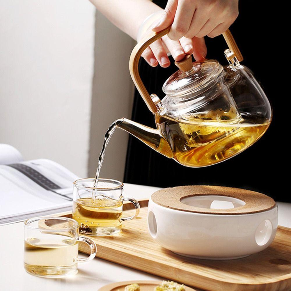 Wood Handle Clear Teapot With Filter Tea Pot New Boiling teapot  Home Office