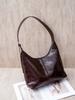 Cowhide Single Shoulder Crossbody Women's Bag Women's Fashion Simple Zipper Soft Bright Leather Bag Shopping Bag Large Capacity