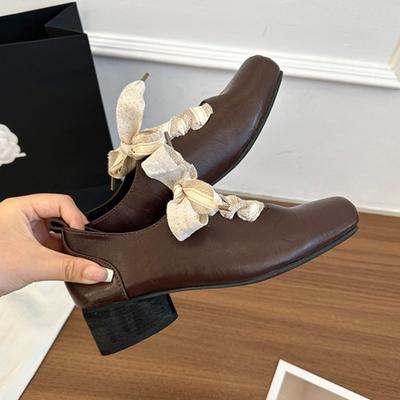 Chaussures à Talons à Bout Carré pour Femmes Designer 2025 Été Nouveaux Mocassins Sandales Élégantes à Gros Talons Chaussures de Fête Escarpins Femme Zapatillas Mujer