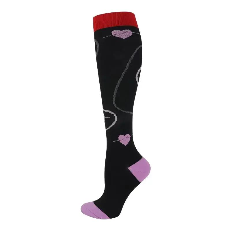 1Pair Snug Support Stockings For Compression Wear Cooling Running Cycling Pressure Soccer Adult Sock Korean Edition Network Pressure Socks