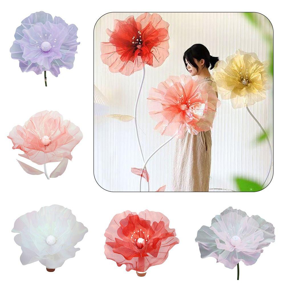 3D Large Artificial Flower 50cm Big Silk Mesh Flower Simulation Flower  Wedding Decoration