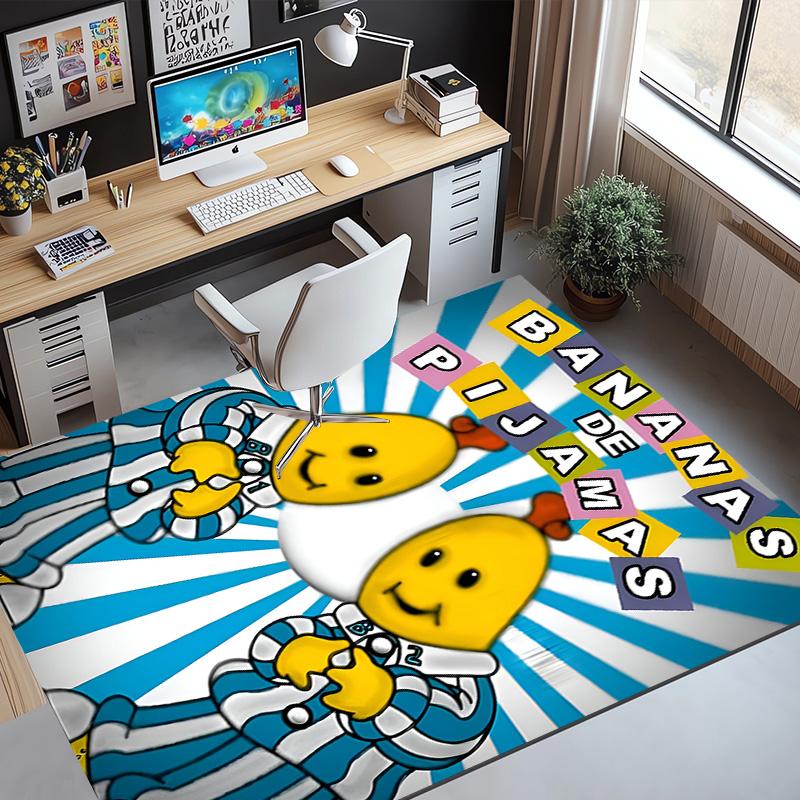 Bananas in Pyjamas Pattern Rug, Indoor/Outdoor Mat, for Picnic, Gameroom, Bedroom, Office, Living Room, Home Decor Carpet, Birthday Gift