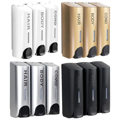 Distributeur Triple 350ml Douche Bain Shampooing Polyvalent Mural Résistant à la Chaleur Grande Capacité pour Accessoires de Salle de Bain