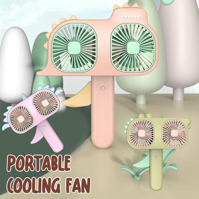 Mini Tragbarer Ventilator Manueller Handgepresster Handventilator Doppelkopf Persönliche Kühlung