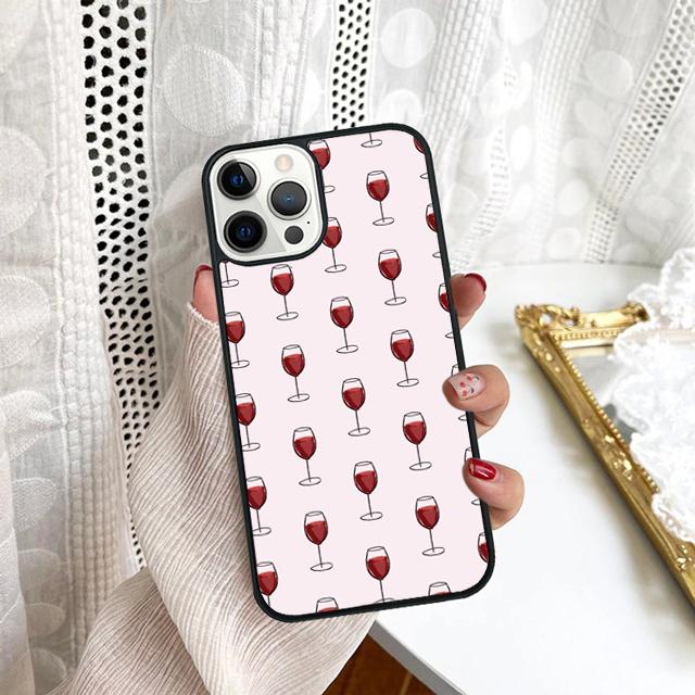 Rotwein Glas Handyhülle Für Samsung Galaxy S10 S22 S23 S24 Note 10 20 Lite S20 Plus S21 Ultra Rückseite