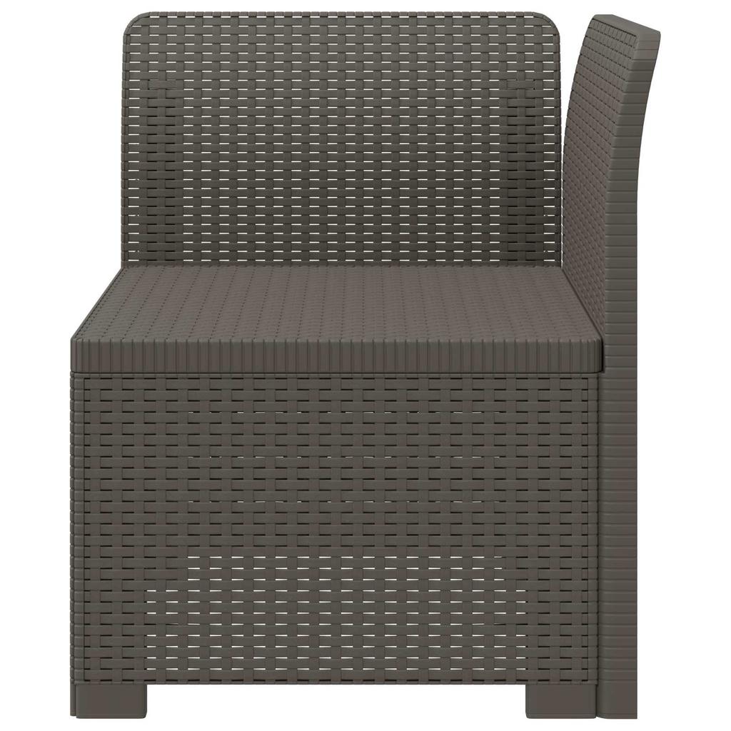 1 Seater Garden Sofa Rattan Look PP Light Gray