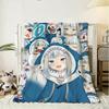G-Gawr Gura Anime Throw Soft Flannel Throw Blanket, Lightweight Breathable Summer Nap Blanket For Sofa Home Travel Cozy Decor