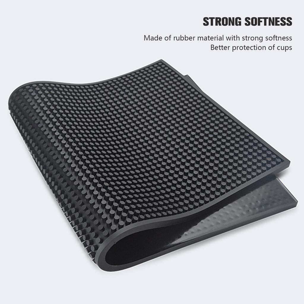 Bar Mat Rubber Coffee Bar Mats Anti-slip PVC Cup Mat Waterproof Heat Resistant Drain Mat for Bar Cafe Barista Cocktail Bartender