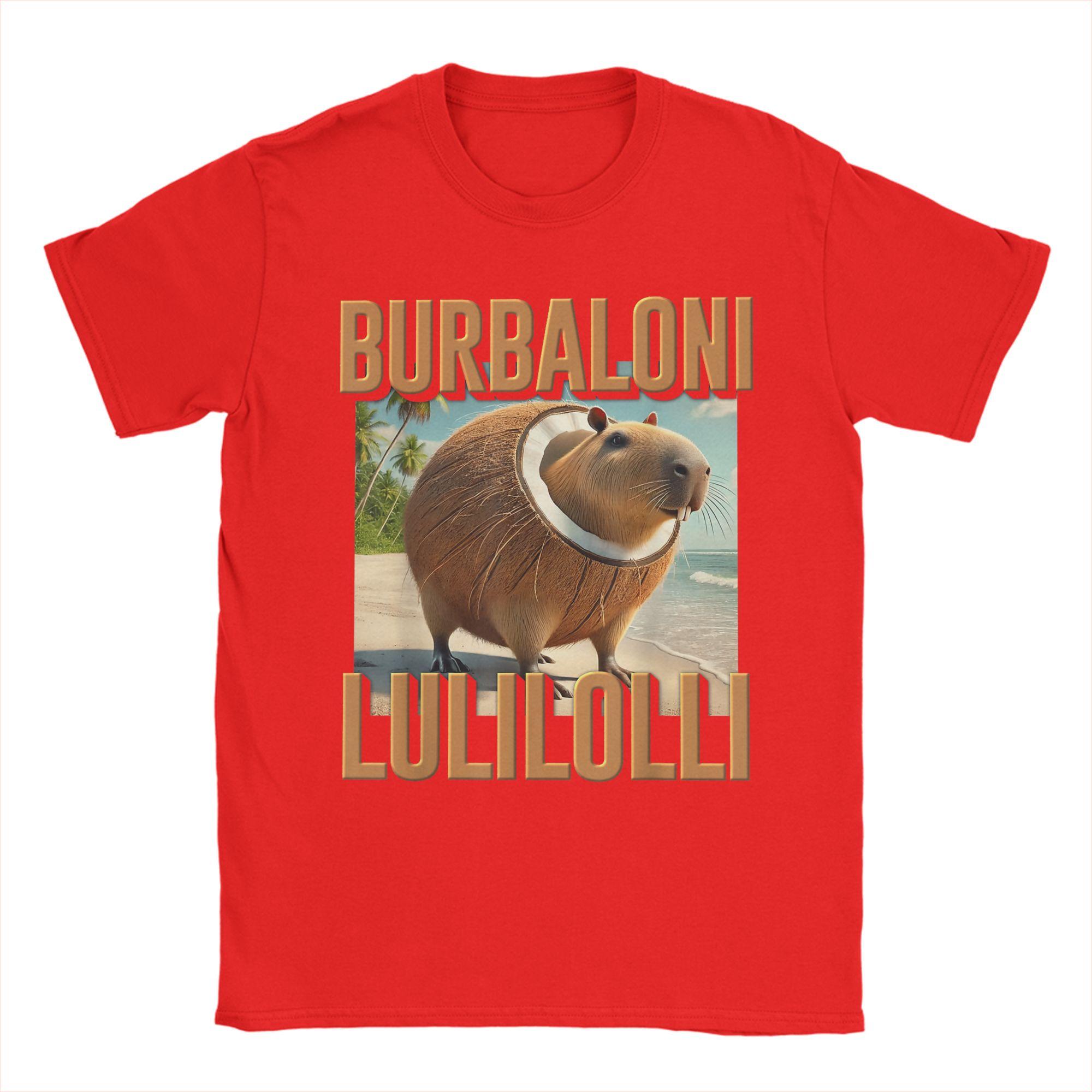 Веселые футболки с мемом про итальянский бред Burbaloni Luliloli для мужчин, с круглым вырезом, хлопковые футболки, футболка с коротким рукавом S