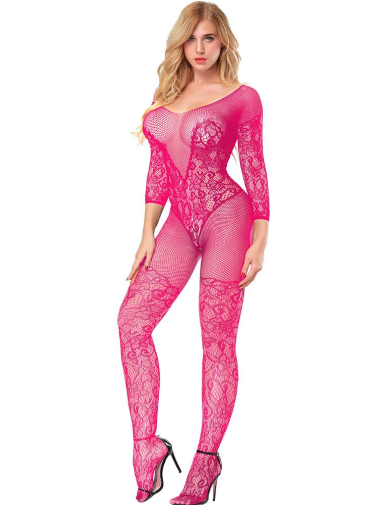 New Fishnet Bodysuit Exotic Erotic Mesh Full Body Stocking Clothes High Elastic One-Piece Tights Lingerie Fashion Sleepwear