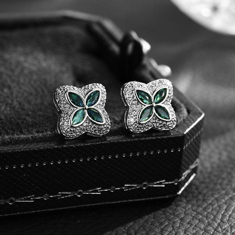 Zircon Ear Stud Earrings with Subtle Inlay - Simple Yet Elegant, Fashionable and Grand - Men's Ear Ring Accessories with A Refined Style