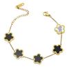 18K Titanium Steel Four-Leaf Clover Bracelet for Women - Waterproof, Luxury Feel