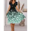 JPNTKY Fashion Summer Spring Short Sleeve V-Neck Casual Dresses