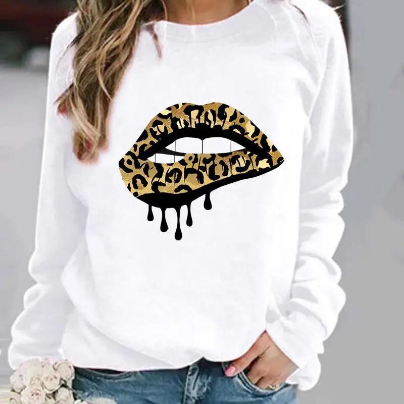 Interesting Printed Patterns in Europe and the United States, Round Neck Hoodies, Street Women's Sweatshirts