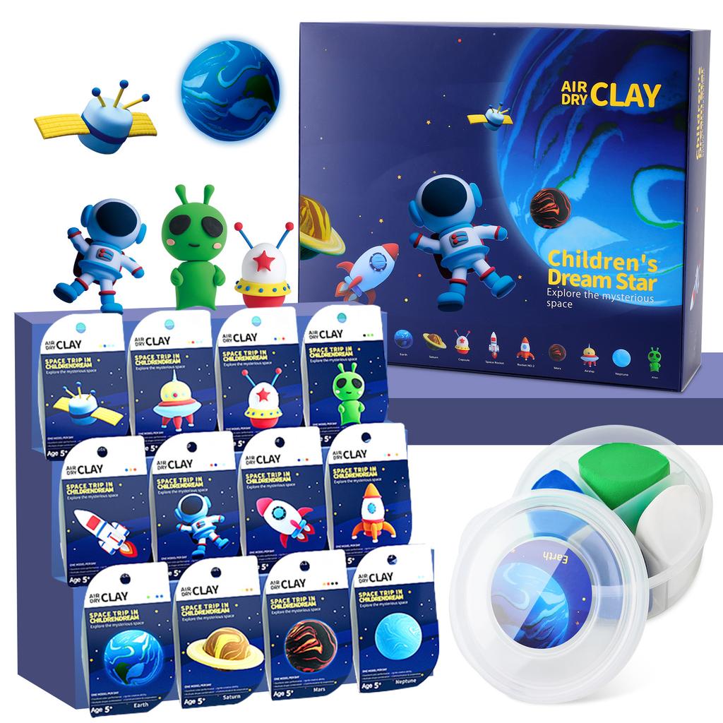 Air Dry Clay Kit Creative Kids Modeling Clay Gift Kits with Tools Super Light DIY Soft Clay Toys for Girls Boys Animal Theme