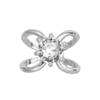 Fashion Rhinestone Scarf Buckles for Women Shiny Crystal Cross Ribbon Silk Scarf Flower Brooch Buckle Ring Clip Jewelry Gift